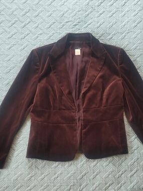 J Crew Velvet Blazer Jacket in Deep Brown